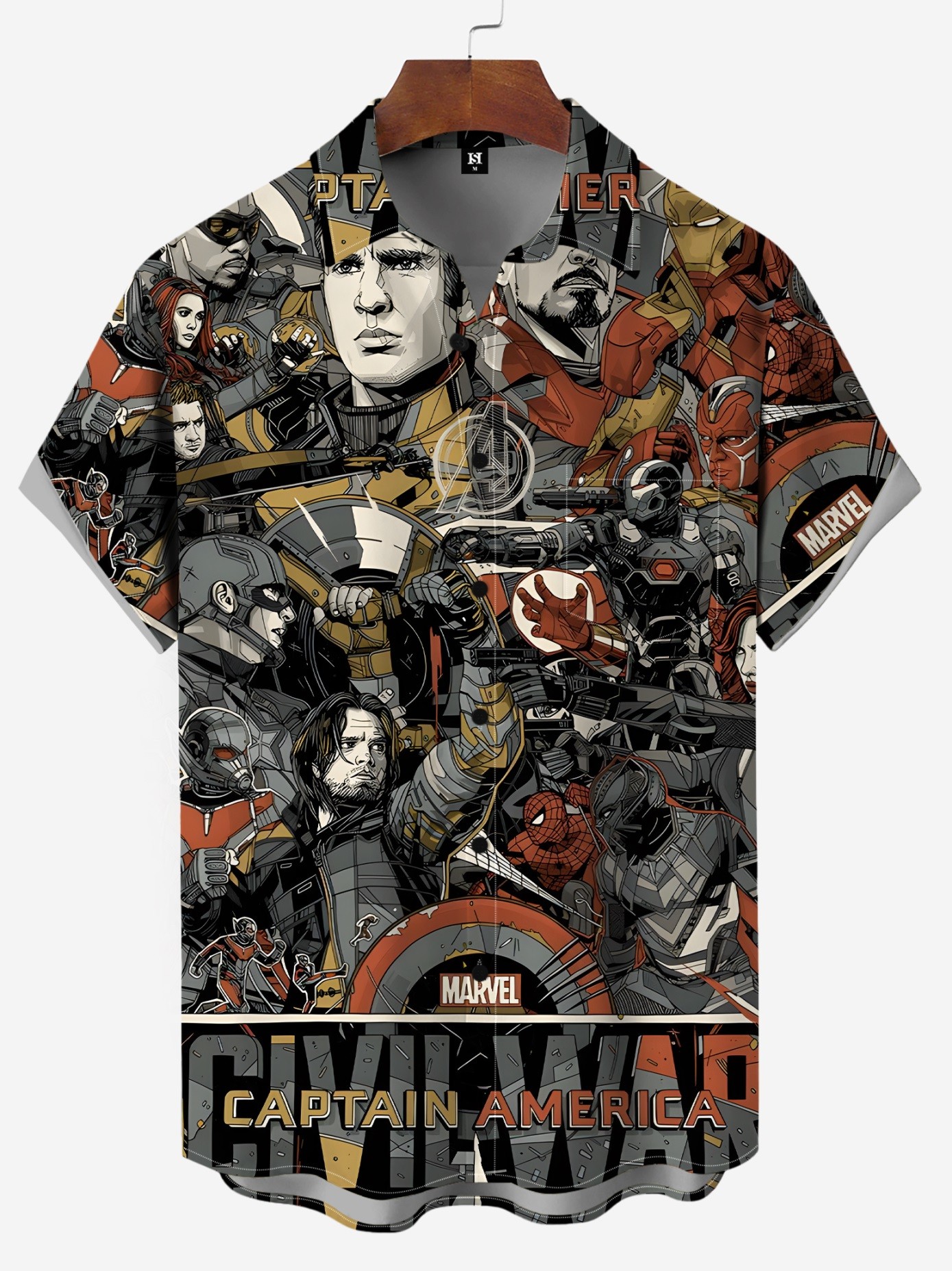 Men's Comic Printed Short Sleeved Shirt 3013